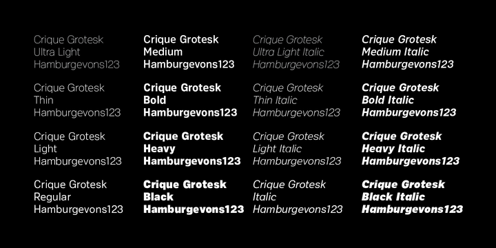 Пример шрифта Crique Grotesk Display Light Italic