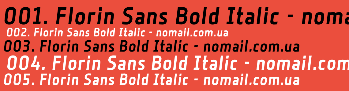 Пример шрифта Florin Sans  Bold Italic
