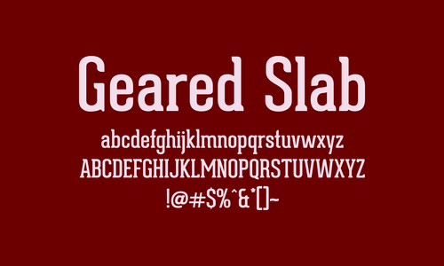 Пример шрифта Geared Slab Regular