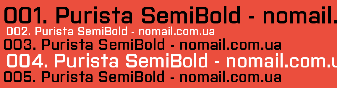 Пример шрифта Purista Semi Bold Italic