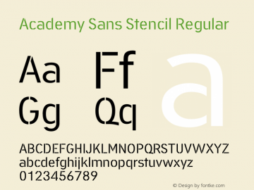 Пример шрифта Academy Sans Stencil