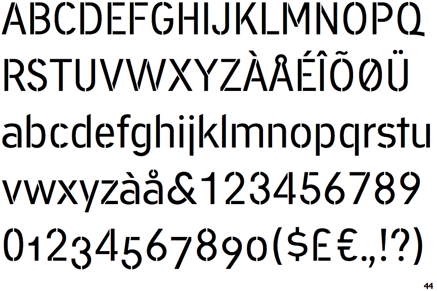 Пример шрифта Academy Sans Stencil Light