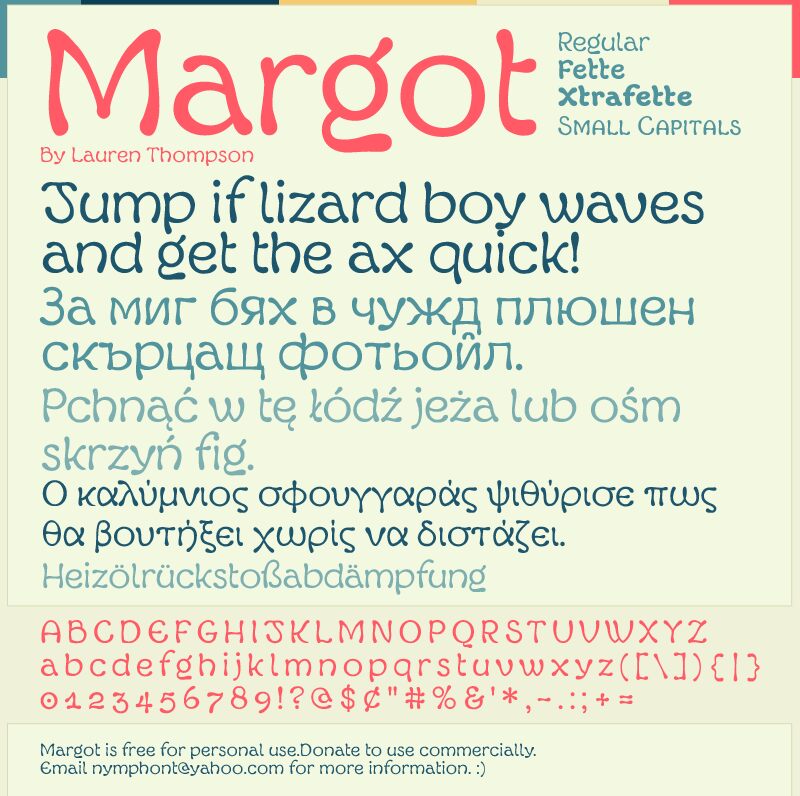 Пример шрифта Margot Regular