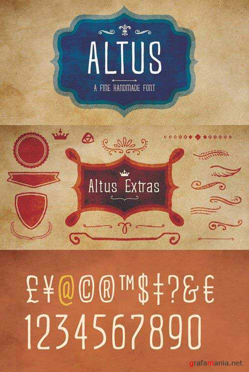 Пример шрифта Altus Extras