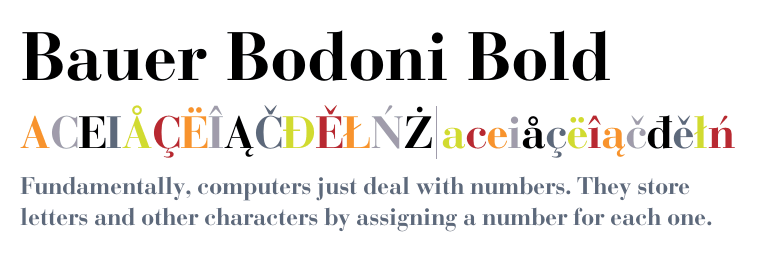 Пример шрифта Bauer Bodoni Std