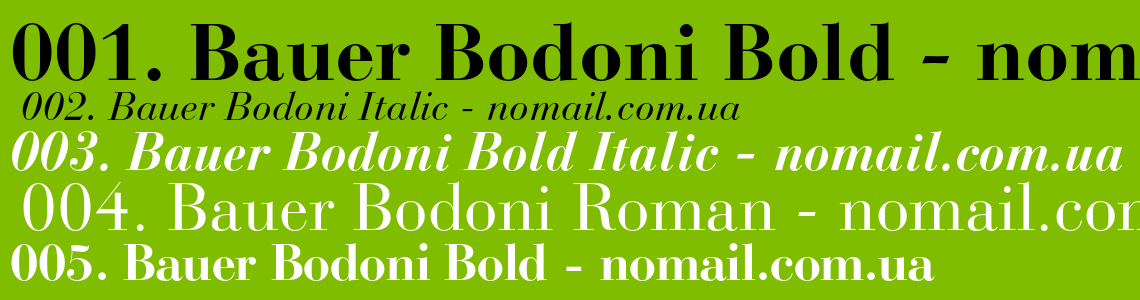 Пример шрифта Bauer Bodoni Std Roman