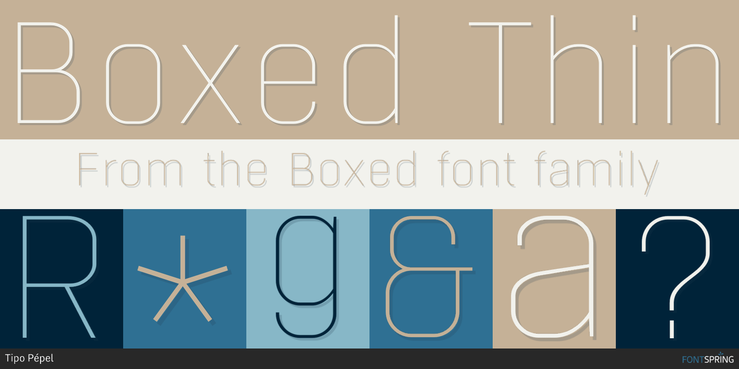 Пример шрифта Boxed Thin
