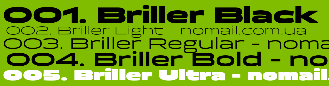 Пример шрифта Briller Bold