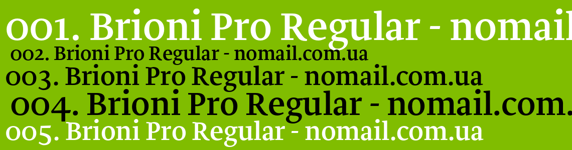 Пример шрифта Brioni Pro Regular