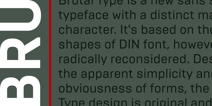 Пример шрифта Brutal Type Thin