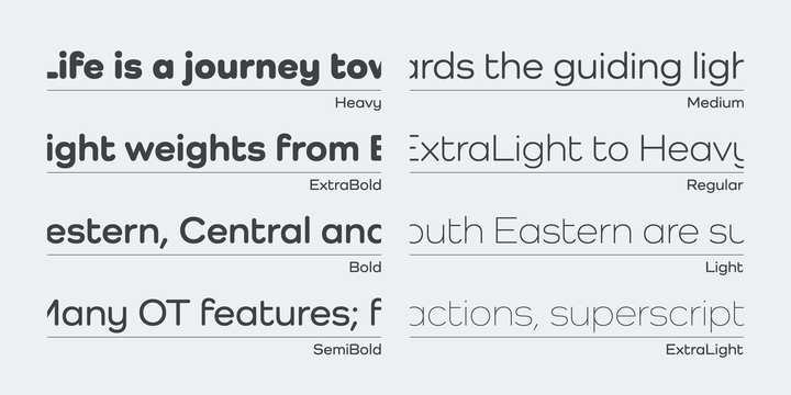 Пример шрифта Como Light