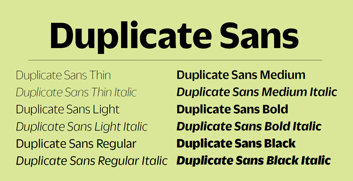 Пример шрифта Duplicate Sans