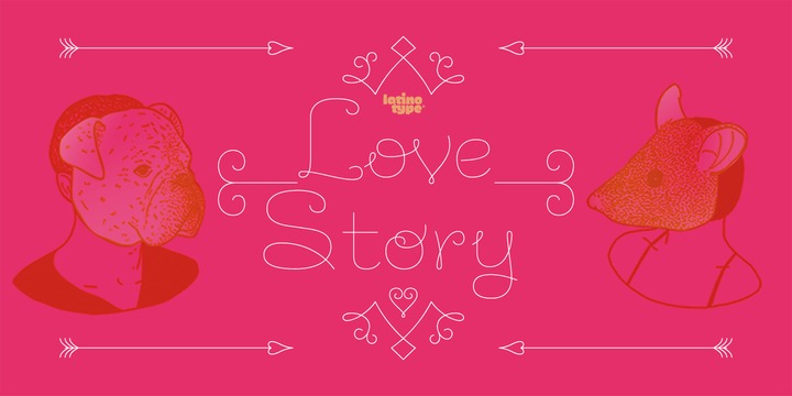 Пример шрифта Love Story