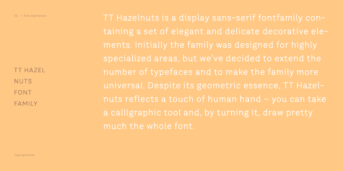 Пример шрифта TT Hazelnuts Light Italic