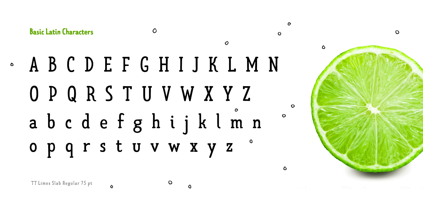 Пример шрифта TT Limes Slab Light Italic