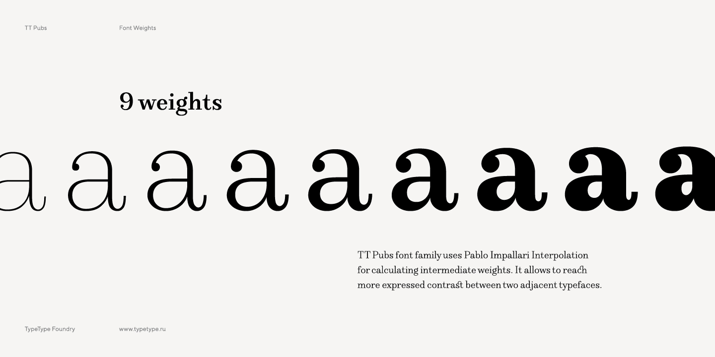 Пример шрифта TT Pubs Light