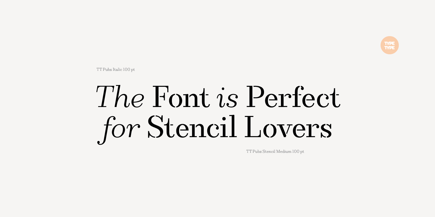 Пример шрифта TT Pubs Stencil Extra Bold Italic