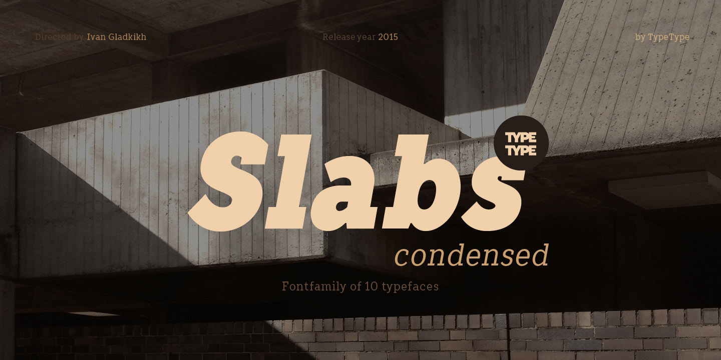 Пример шрифта TT Slabs Condensed Italic