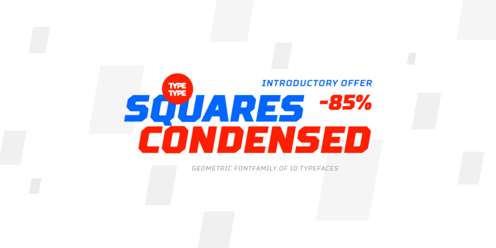 Пример шрифта TT Squares Condensed