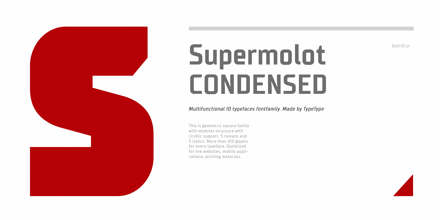Пример шрифта TT Supermolot Condensed Light