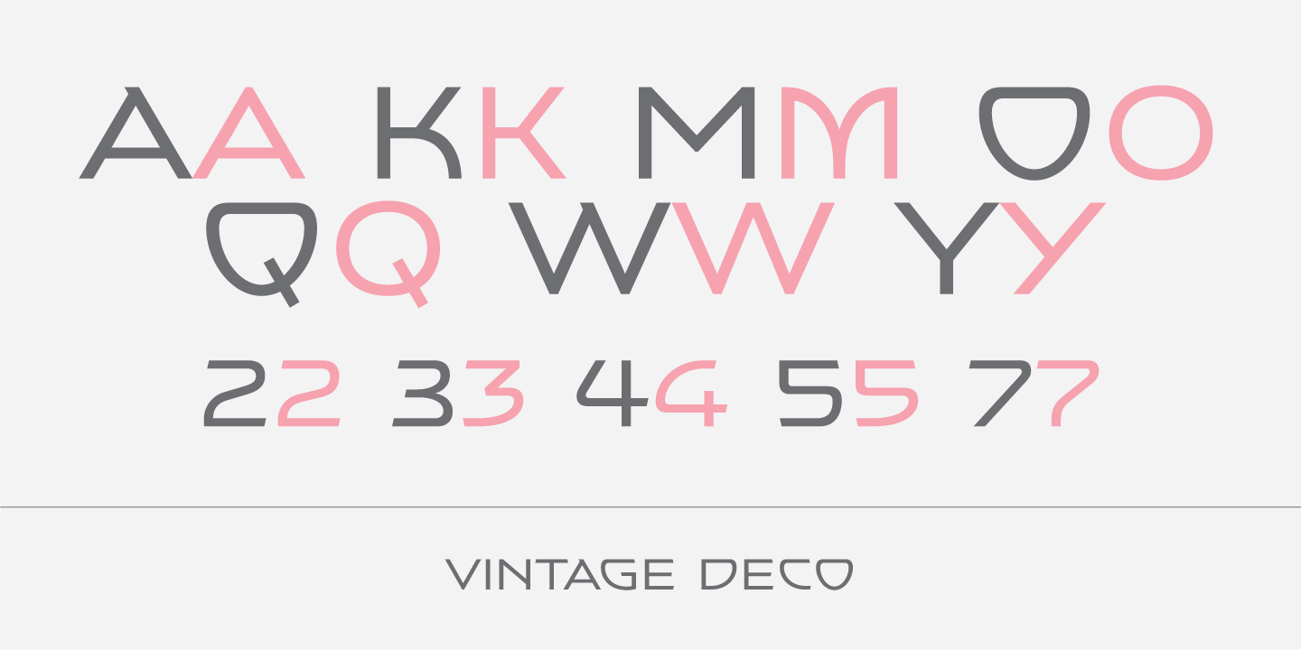 Пример шрифта Vintage Deco Regular