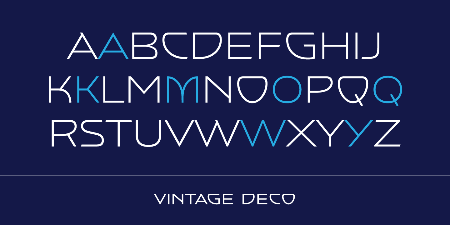 Пример шрифта Vintage Deco Bold