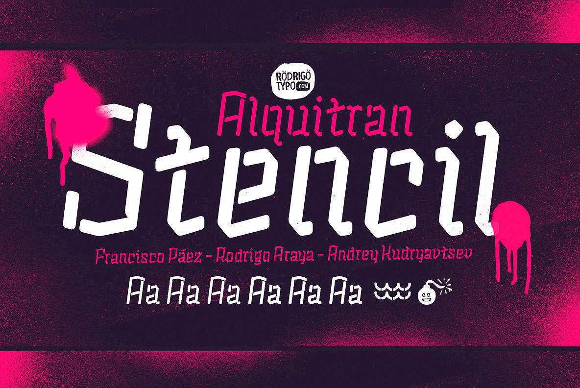 Пример шрифта Alquitran Stencil