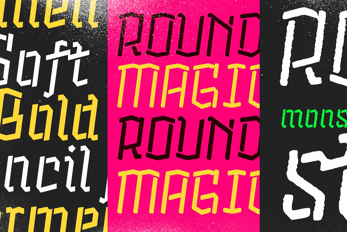 Пример шрифта Alquitran Stencil Bold Rounded