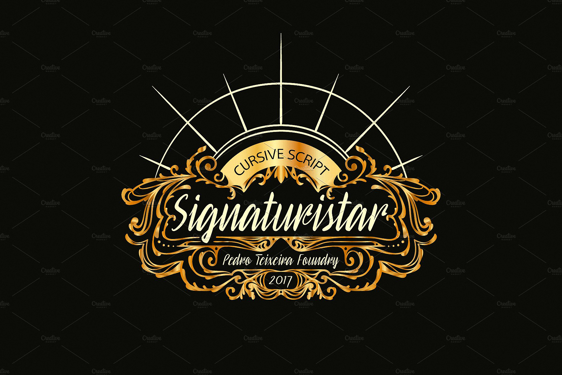 Пример шрифта Signaturistar