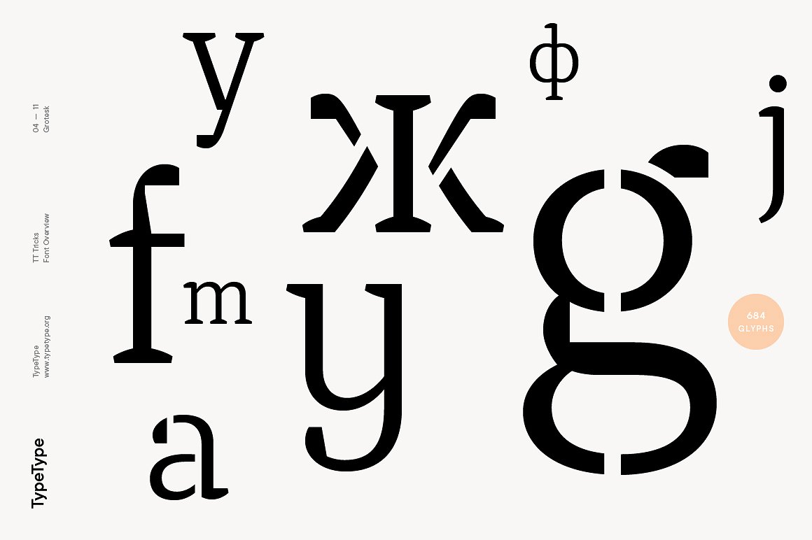 Пример шрифта TT Tricks ExtraBold Italic