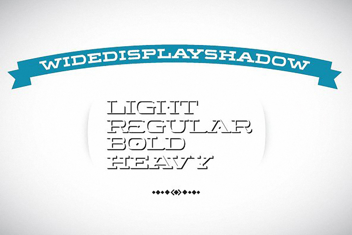 Пример шрифта Wide Display Bold Shadow