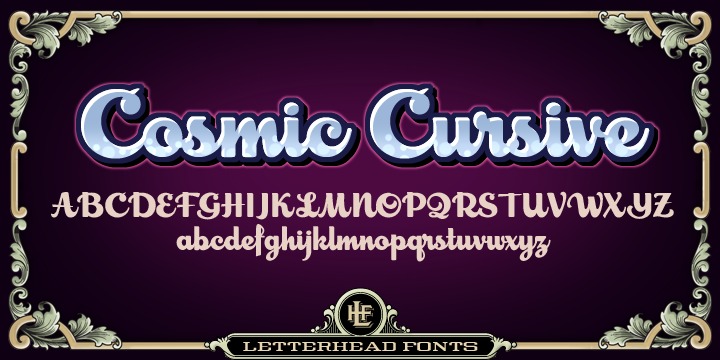 Пример шрифта LHF Cosmic Cursive