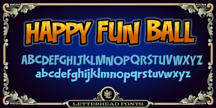 Пример шрифта LHF Happy Fun Ball