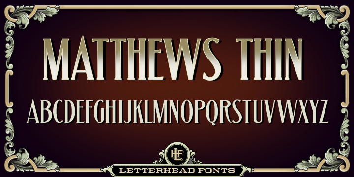 Пример шрифта LHF Matthews Thin