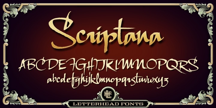 Пример шрифта LHF Scriptana