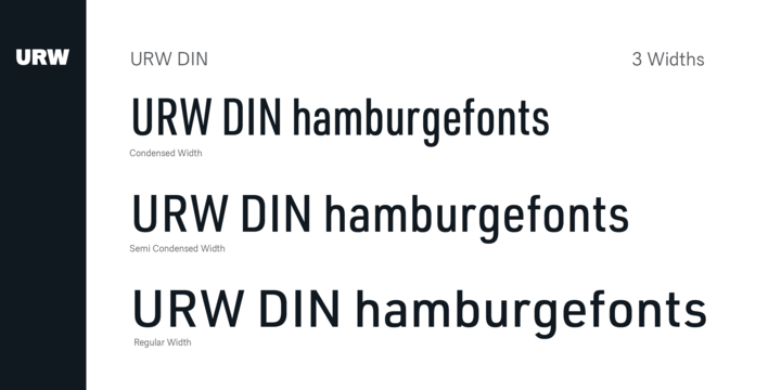 Пример шрифта URW DIN Condensed Bold Italic