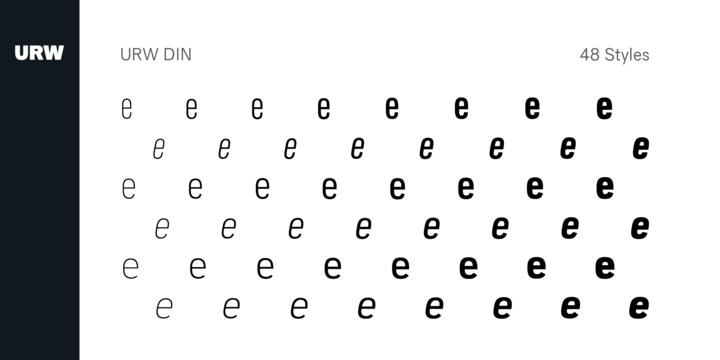 Пример шрифта URW DIN Demi Italic