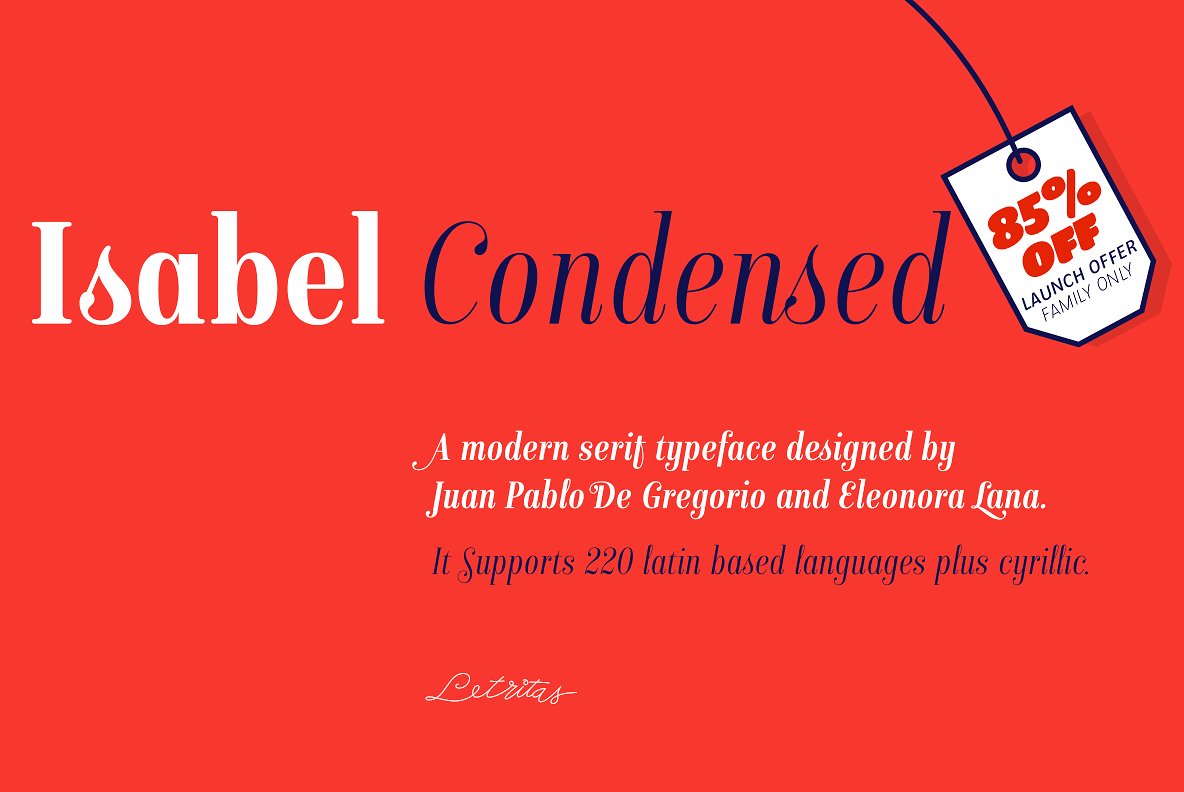 Пример шрифта Isabel Condensed