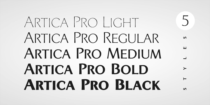 Пример шрифта Artica Pro Medium