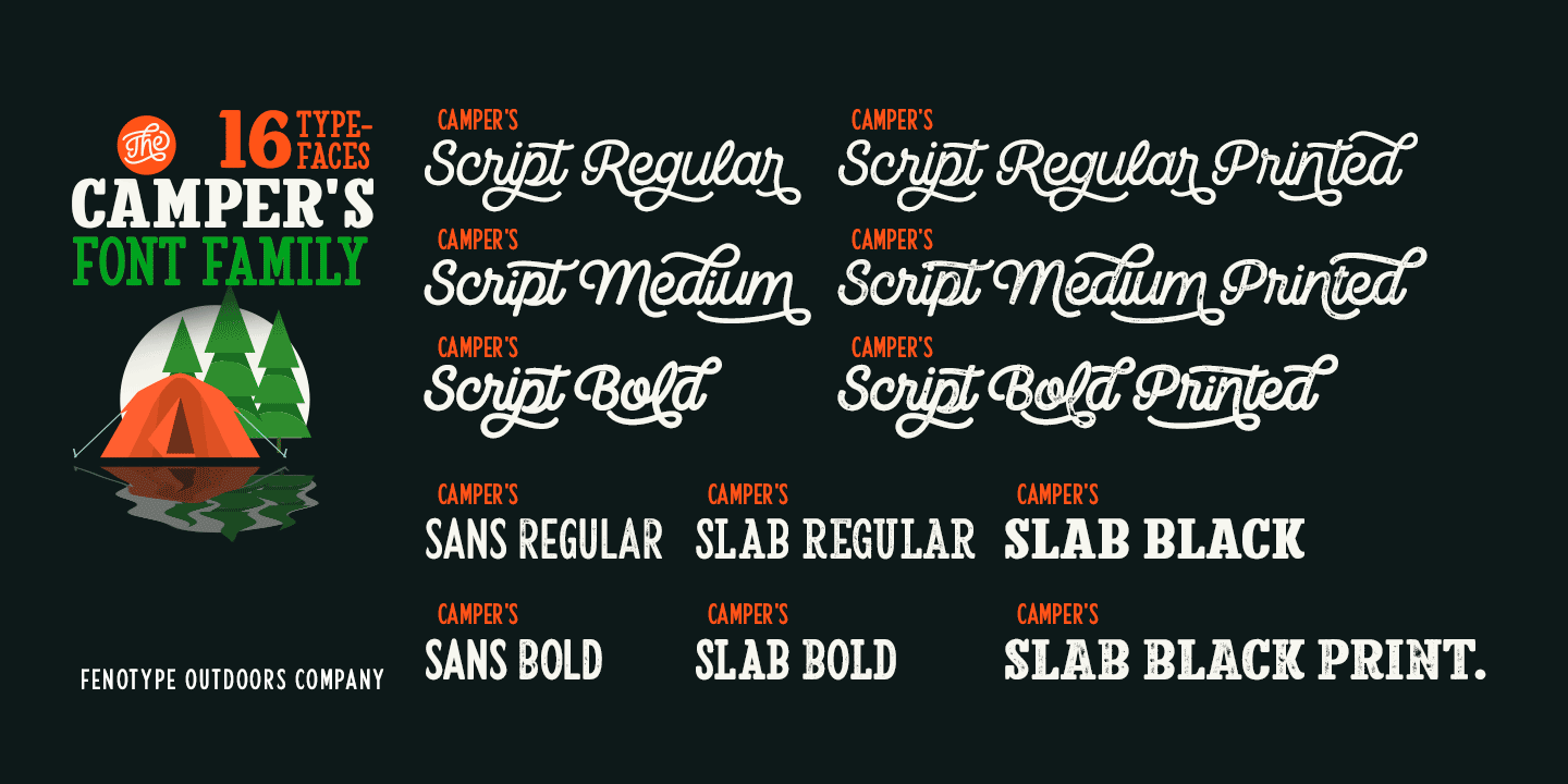 Пример шрифта Camper Print Serif2