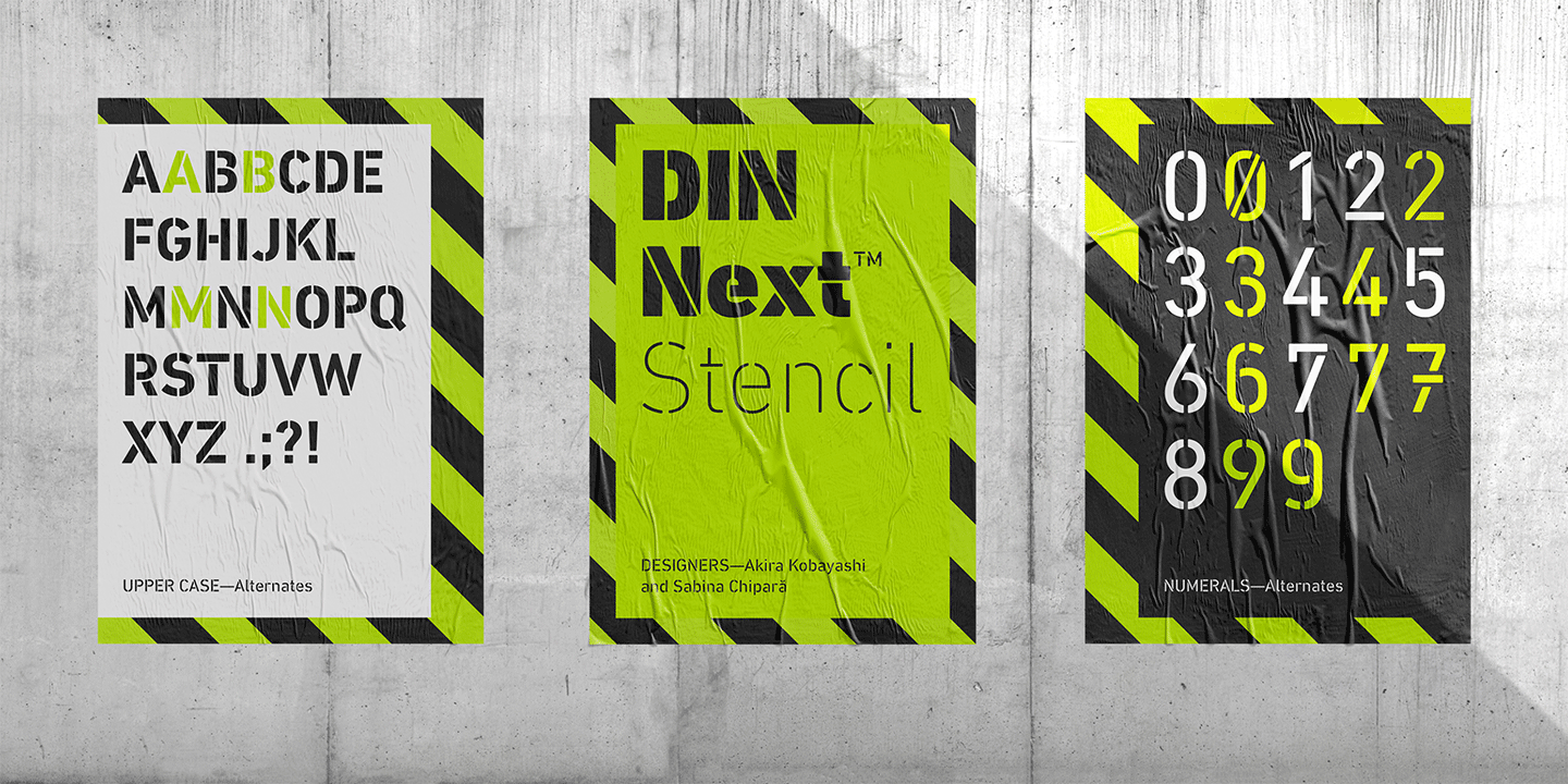Пример шрифта DIN Next Stencil Medium