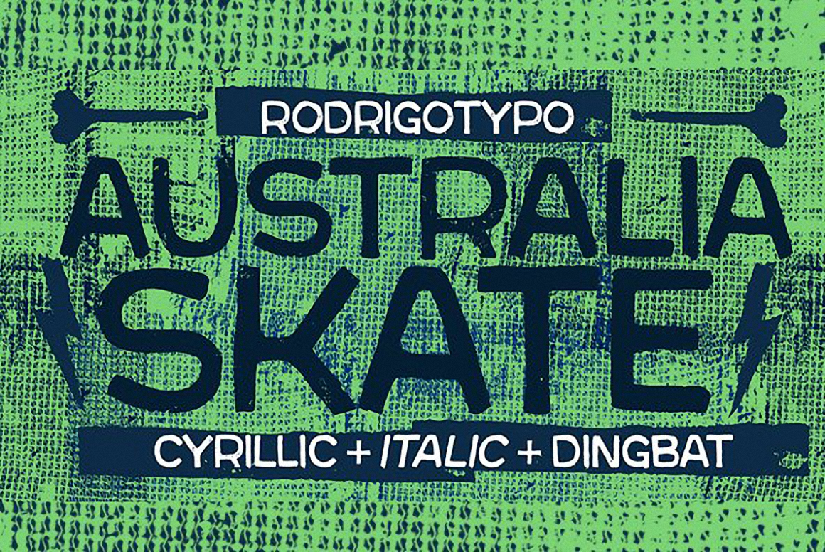 Пример шрифта Australia Skate