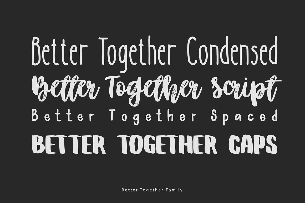 Пример шрифта Better Together Spaced