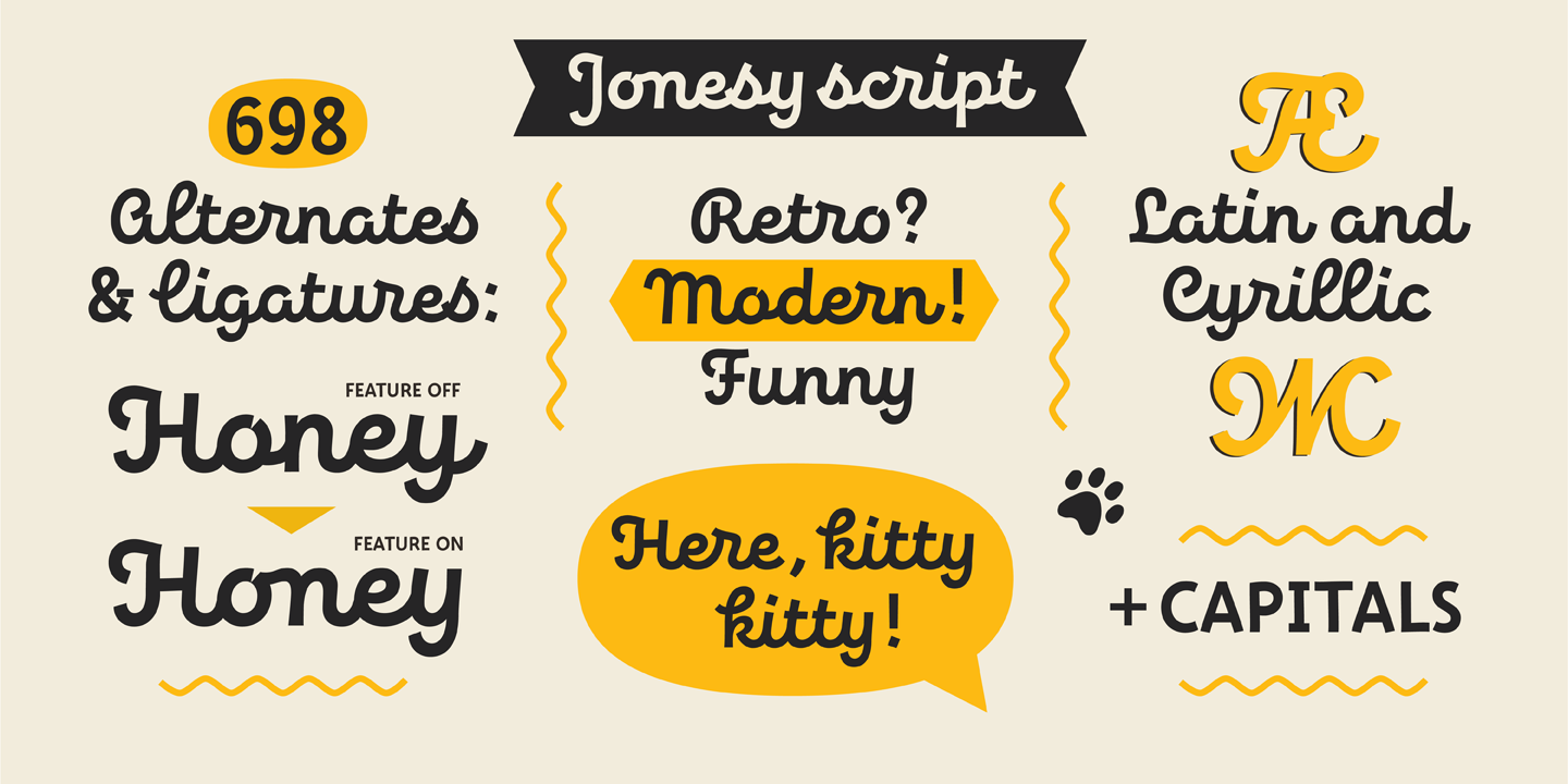 Пример шрифта Jonesy Script