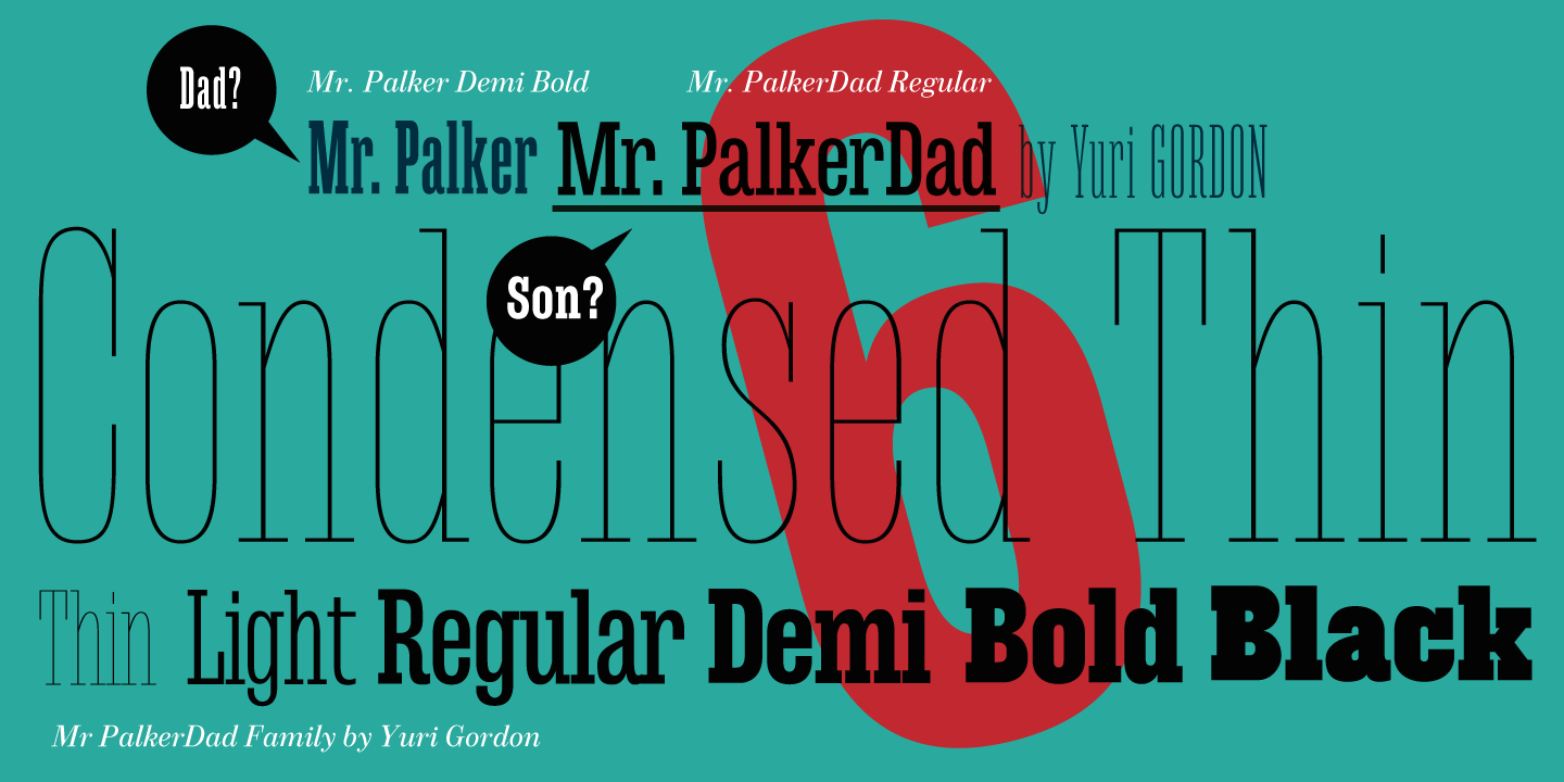 Пример шрифта Mr Palker Dad Condensed Thin