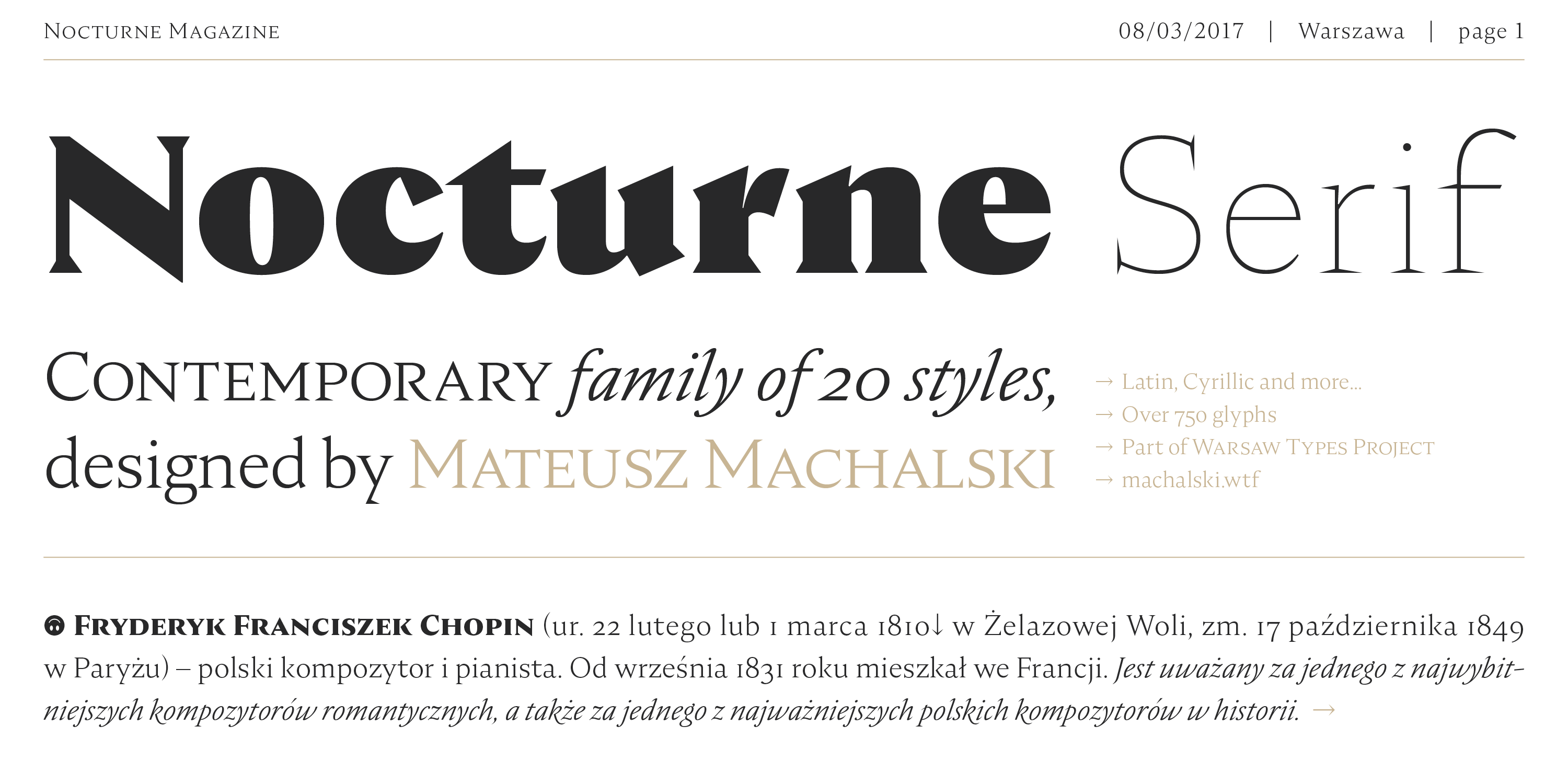 Пример шрифта Nocturne Serif Medium