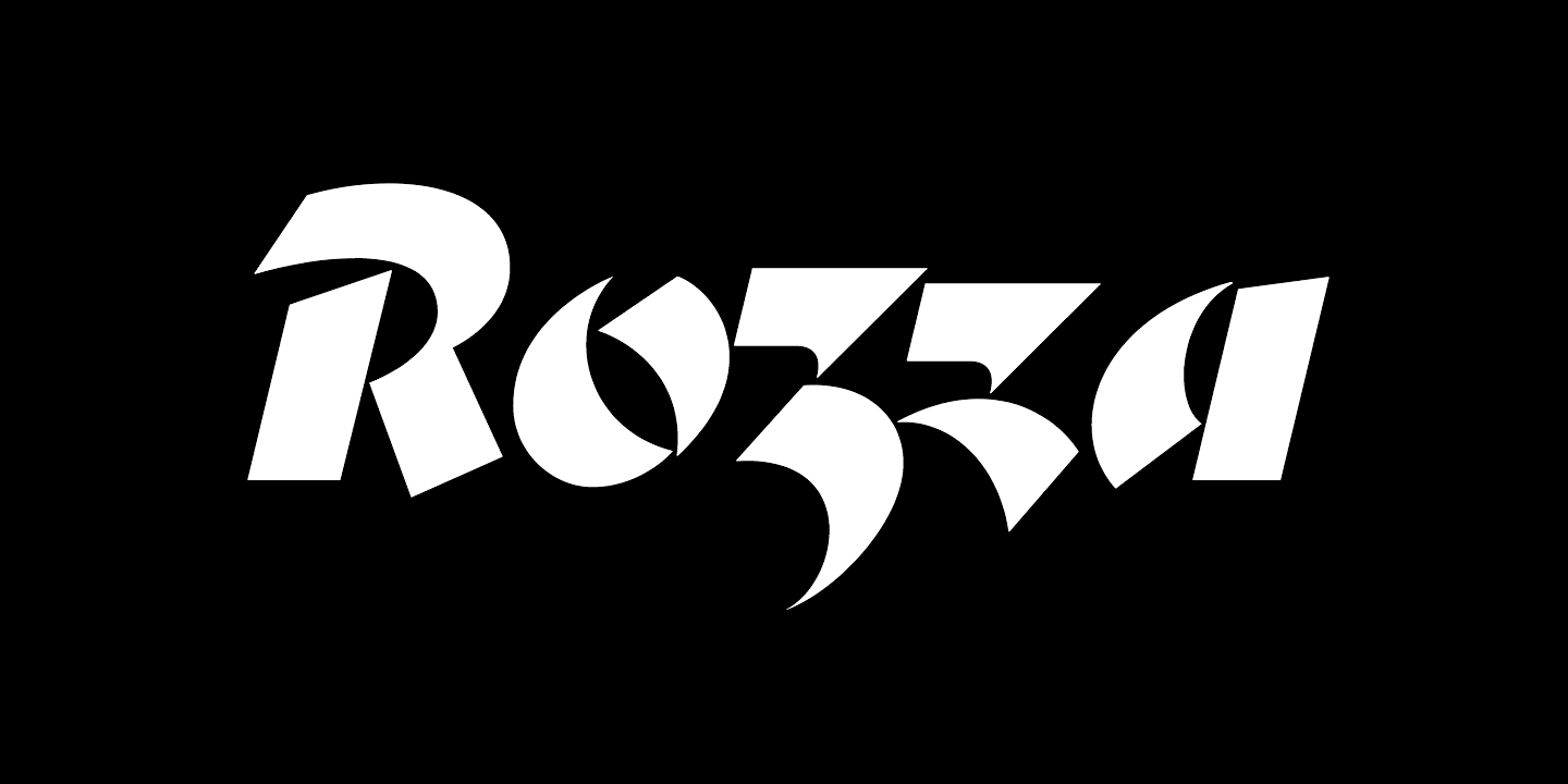 Пример шрифта Rozza