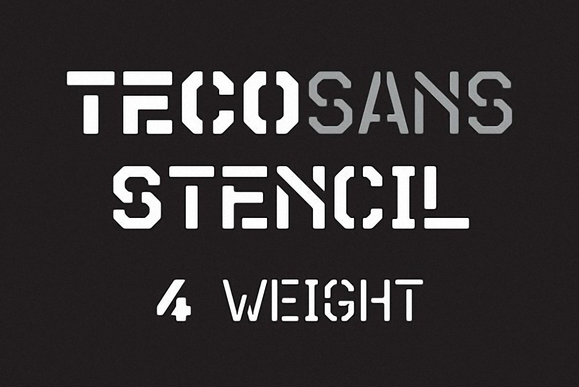 Пример шрифта Teco Sans Stencil