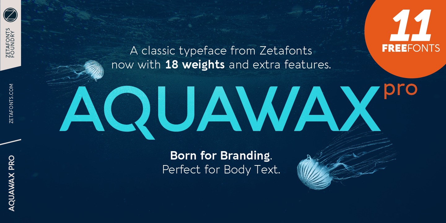 Пример шрифта Aquawax Pro