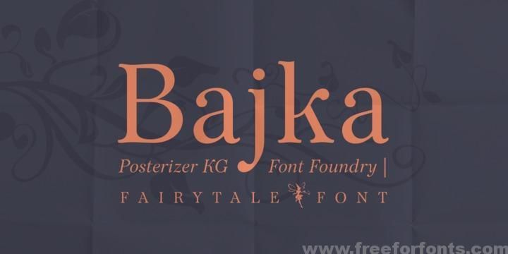 Пример шрифта Bajka